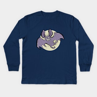 The moon and bat Kids Long Sleeve T-Shirt